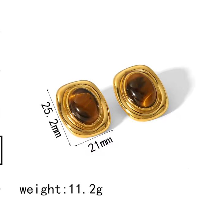 Tiger Eye Statement Earrings