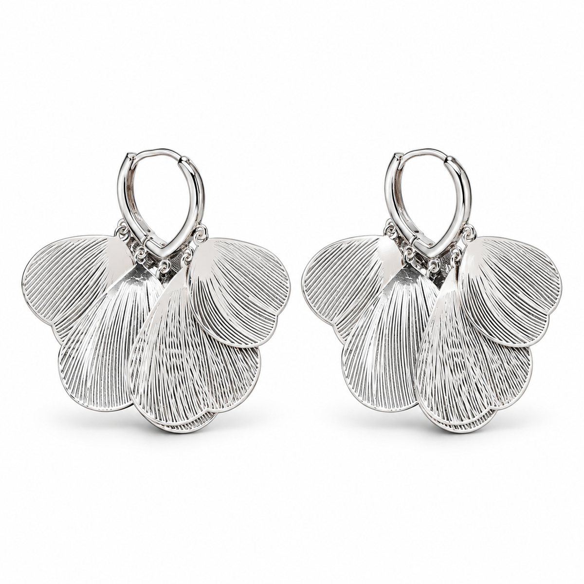 Amelia Layered Petal Earrings – Gold & Silver Statement Earrings