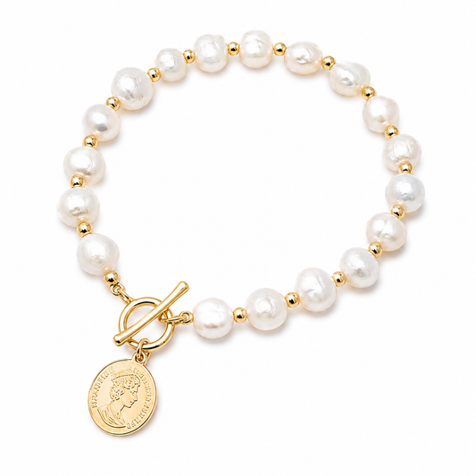 Luna Pearl Coin Bracelet