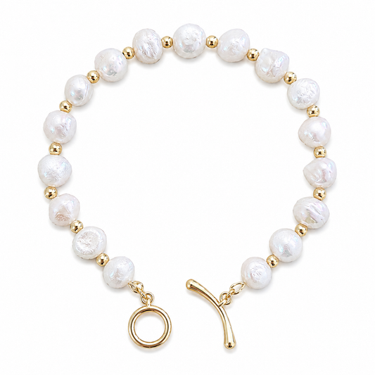 Luna Pearl Toggle Bracelet
