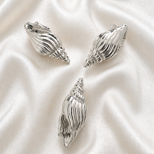 Silver Conch Hair Clips