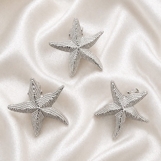 Silver Starfish Clips