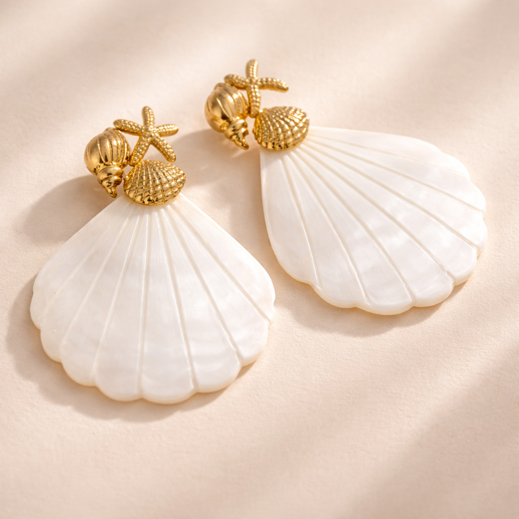 Seashell Statement Earrings