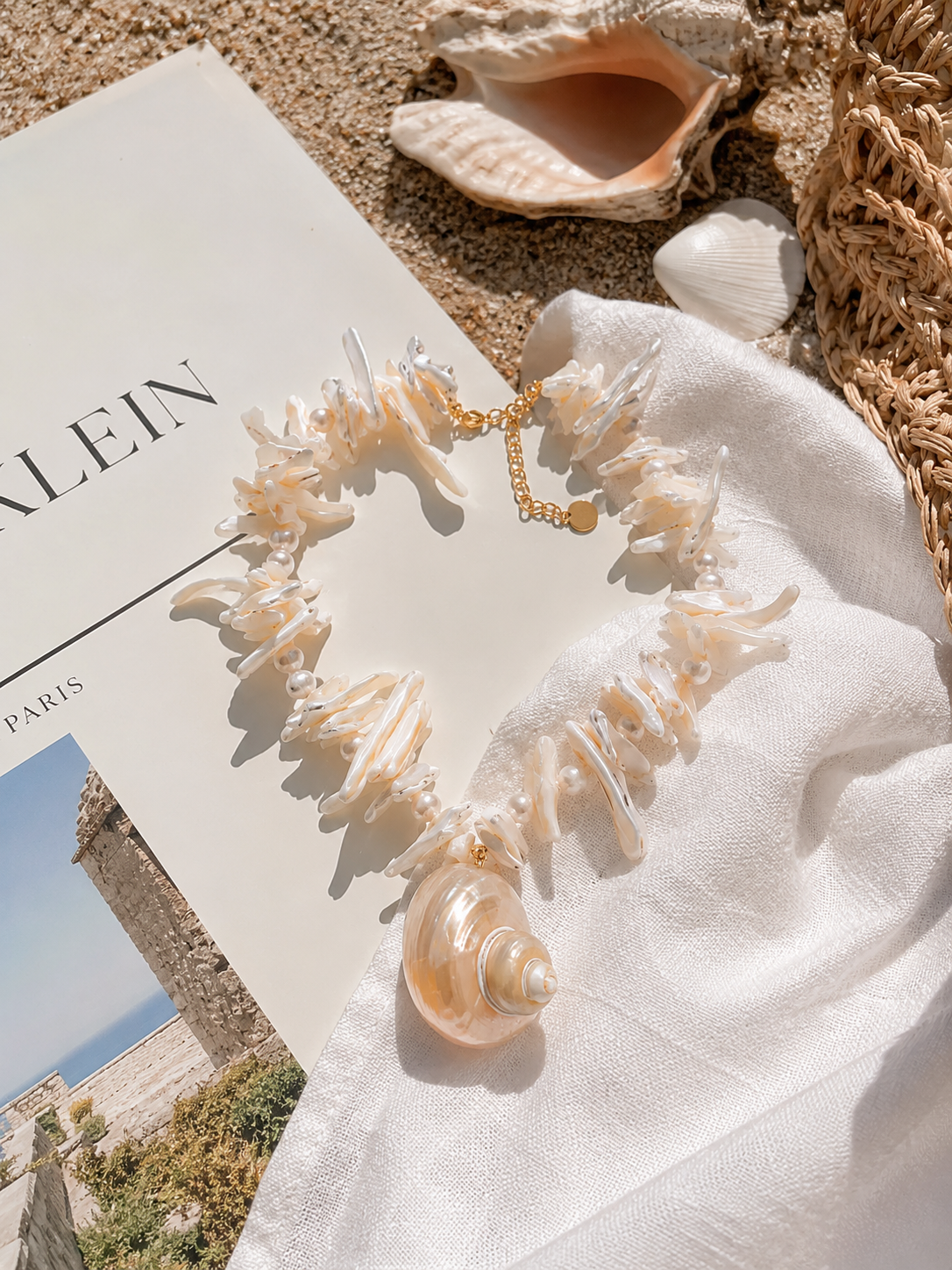 Coralia Conch Shell Statement Necklace