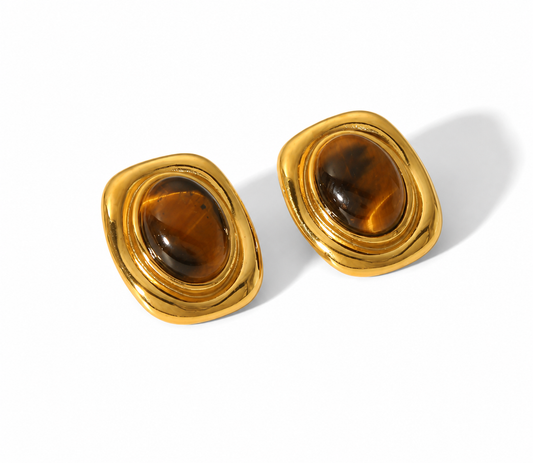 Tiger Eye Statement Earrings