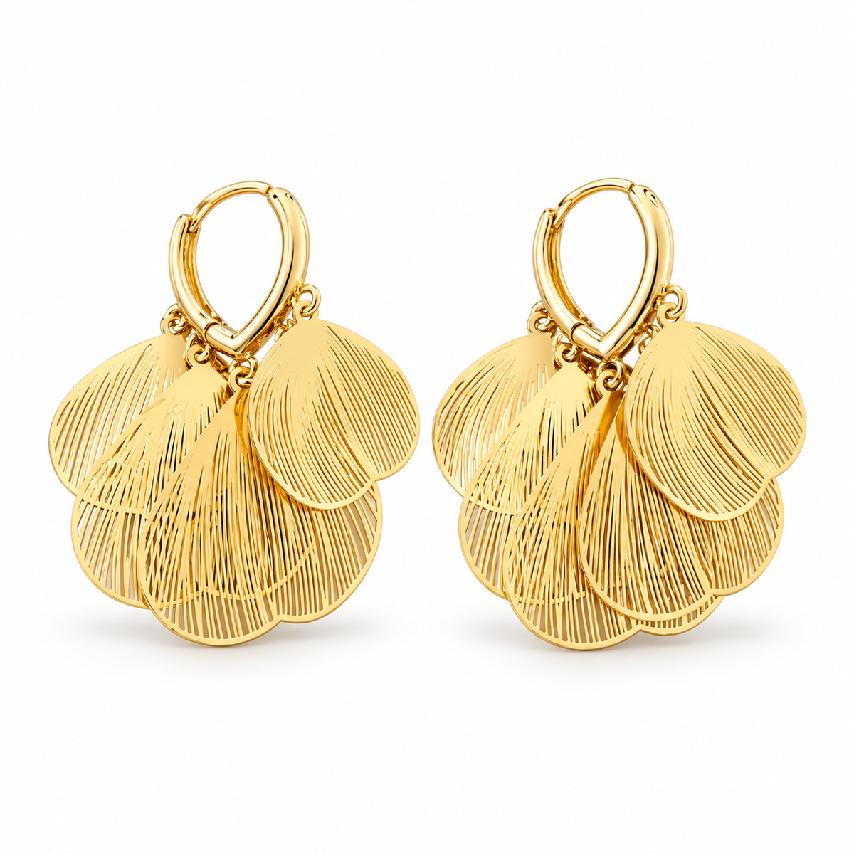 Amelia Layered Petal Earrings – Gold & Silver Statement Earrings