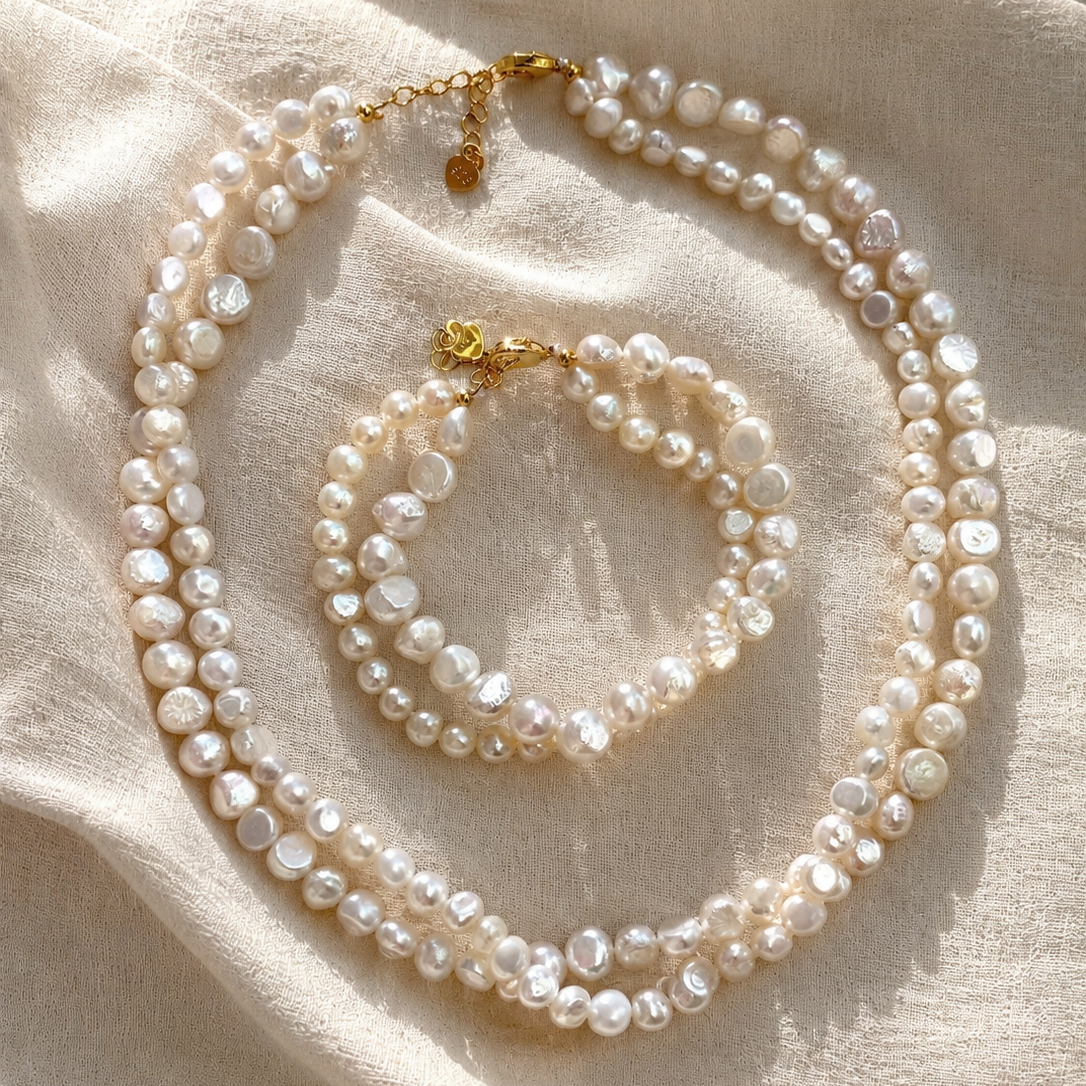 Bianca Double Strand Pearl Necklace