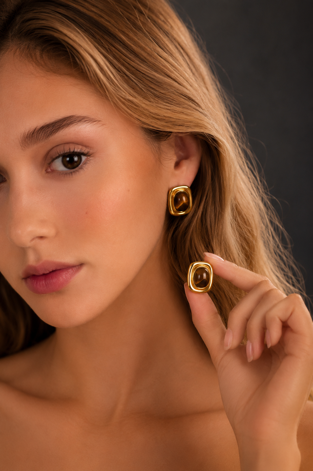 Tiger Eye Statement Earrings