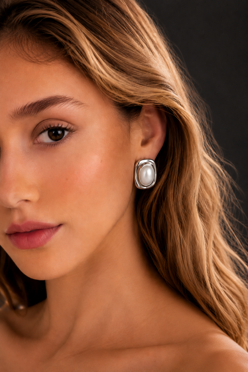 Pearl Statement Earrings (Silver)