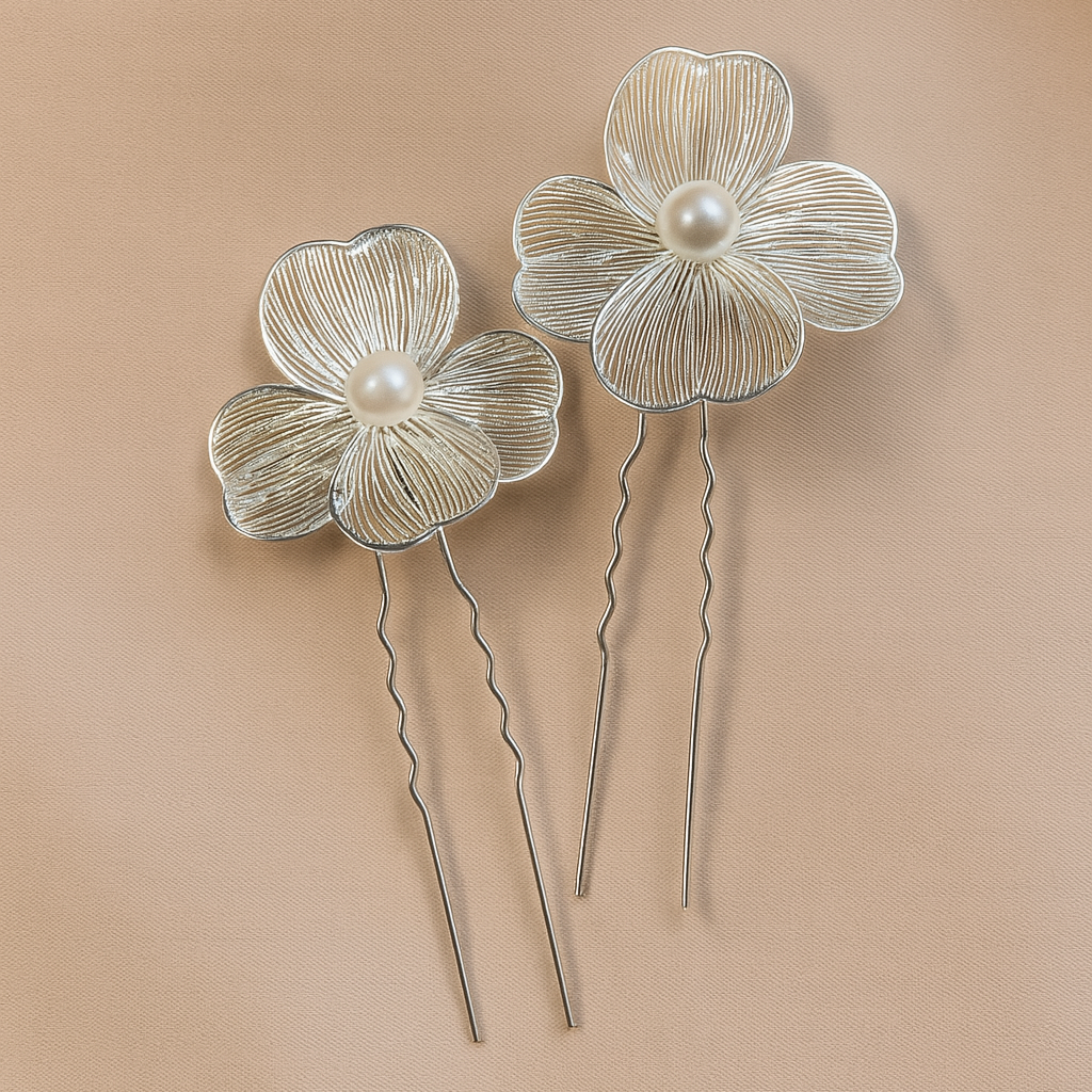 Celeste Silver Pearl Hair Comb