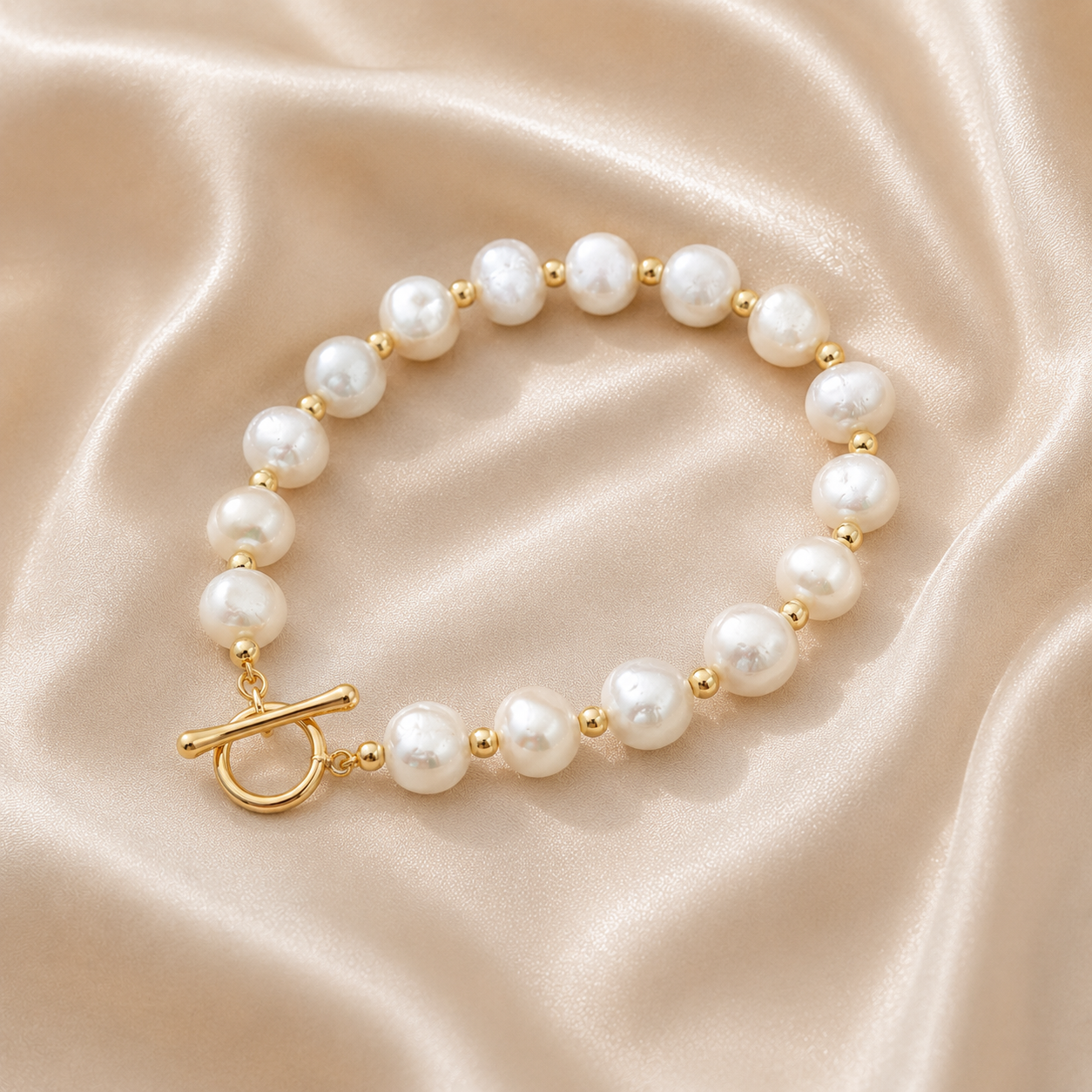 Luna Pearl Toggle Bracelet
