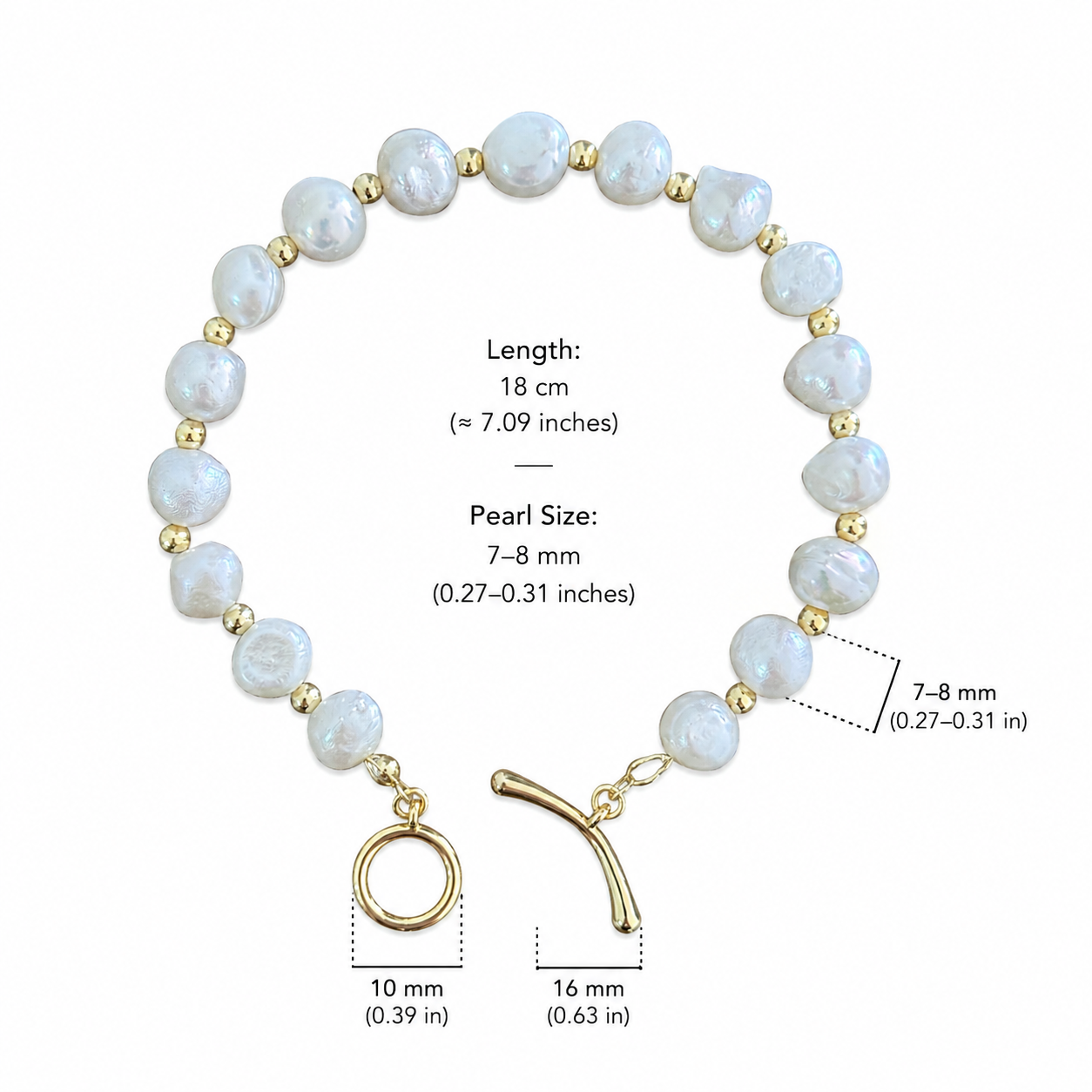 Luna Pearl Toggle Bracelet