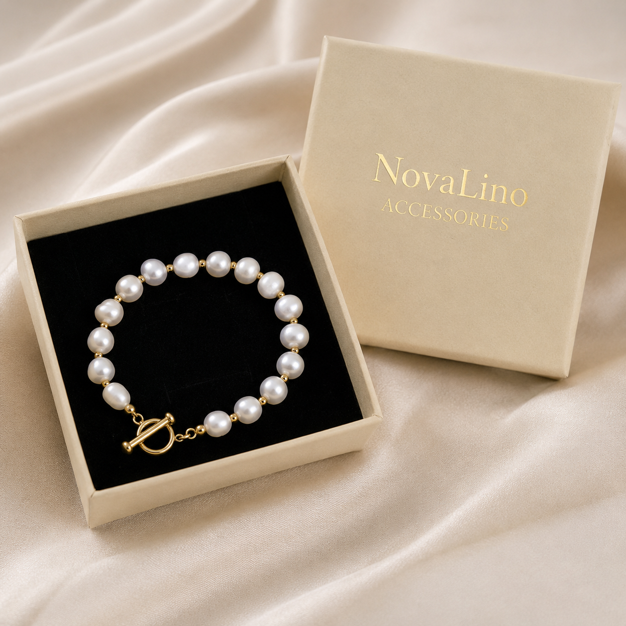 Luna Pearl Toggle Bracelet