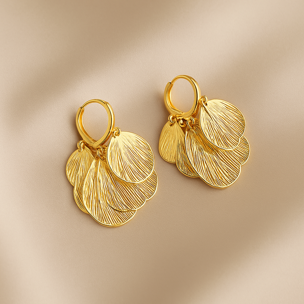 Amelia Layered Petal Earrings – Gold & Silver Statement Earrings