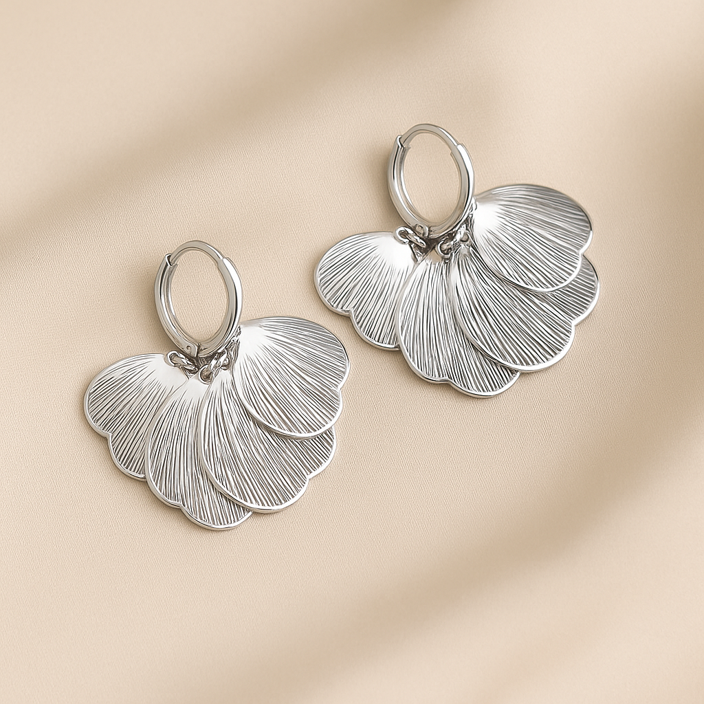 Amelia Layered Petal Earrings – Gold & Silver Statement Earrings