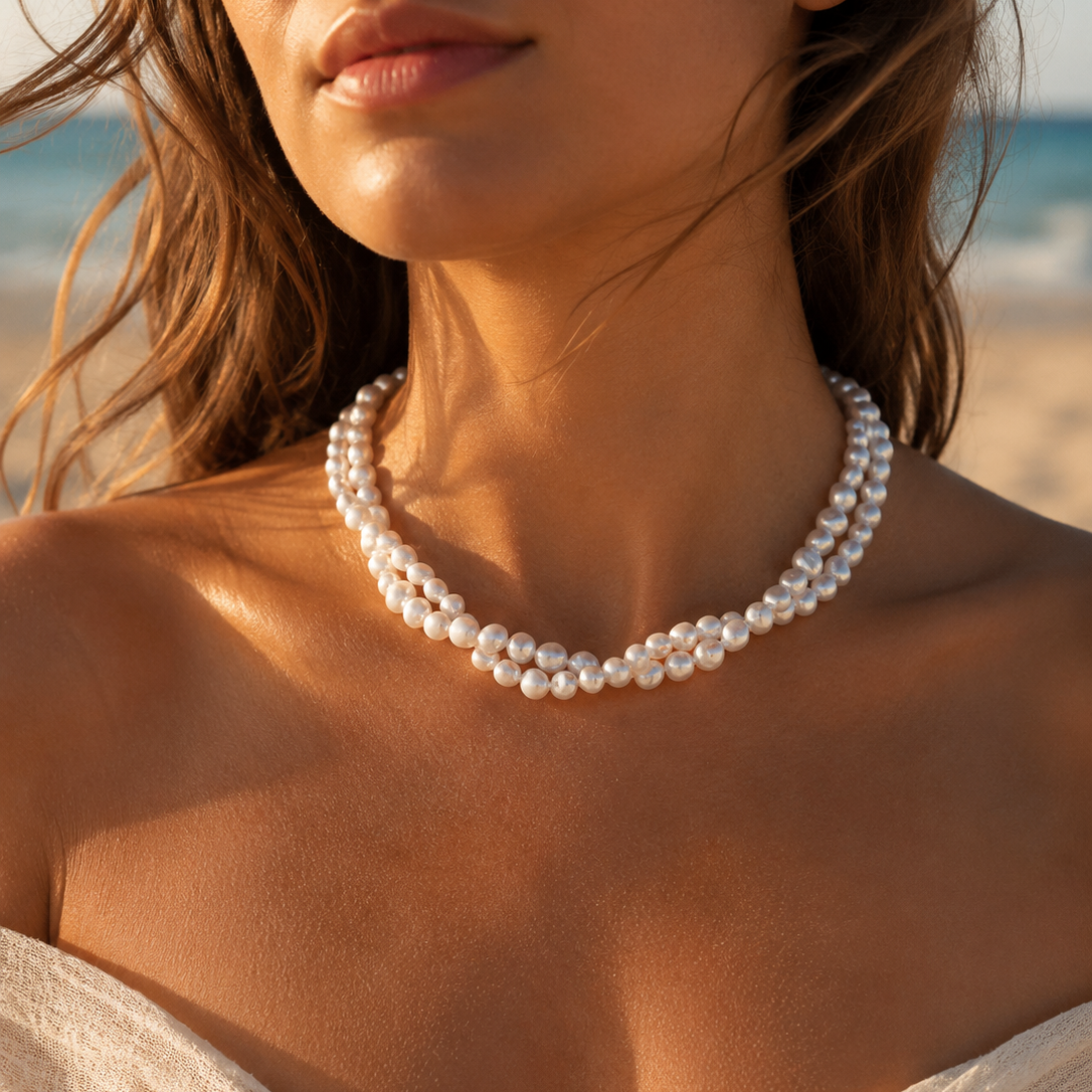 Bianca Double Strand Pearl Necklace
