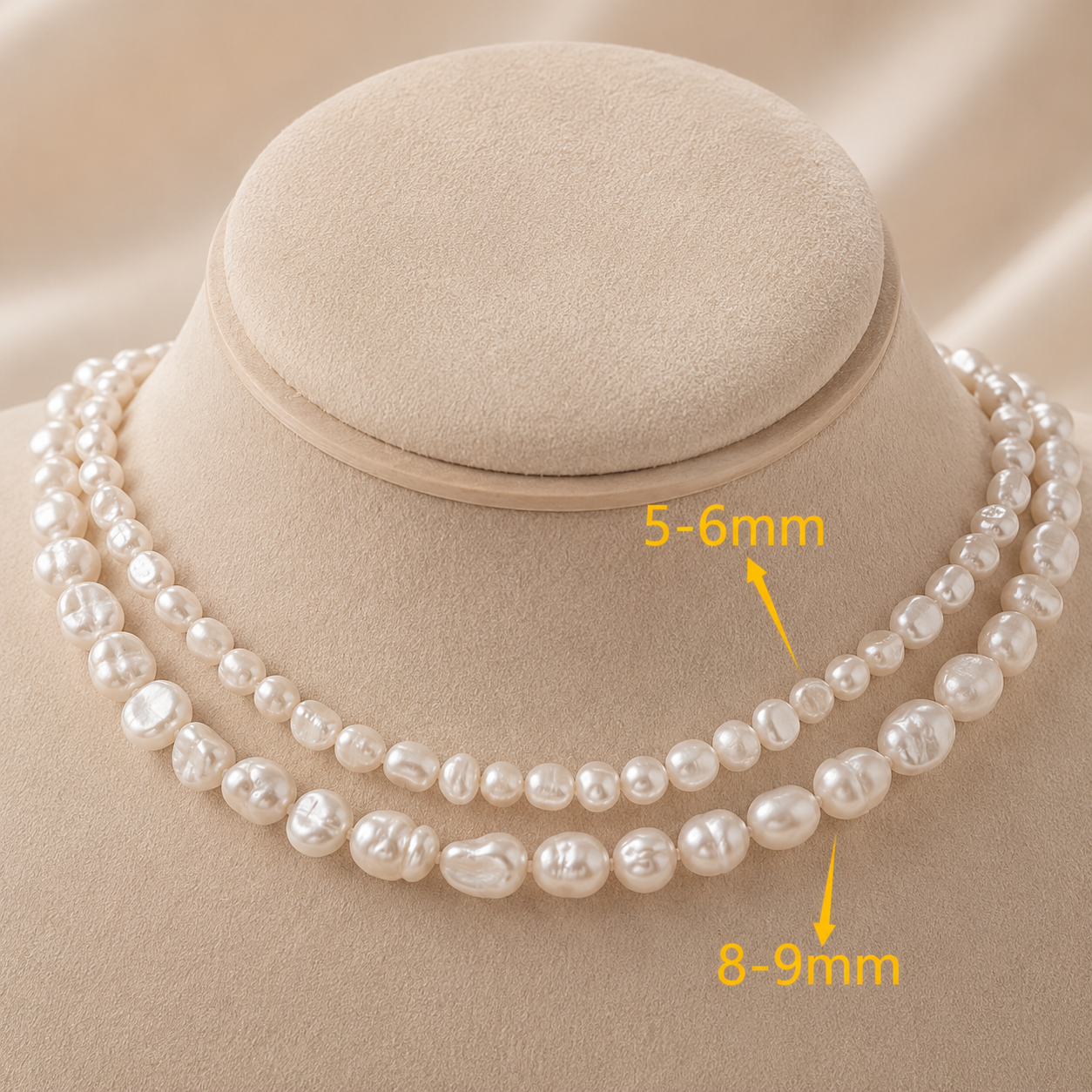 Bianca Double Strand Pearl Necklace