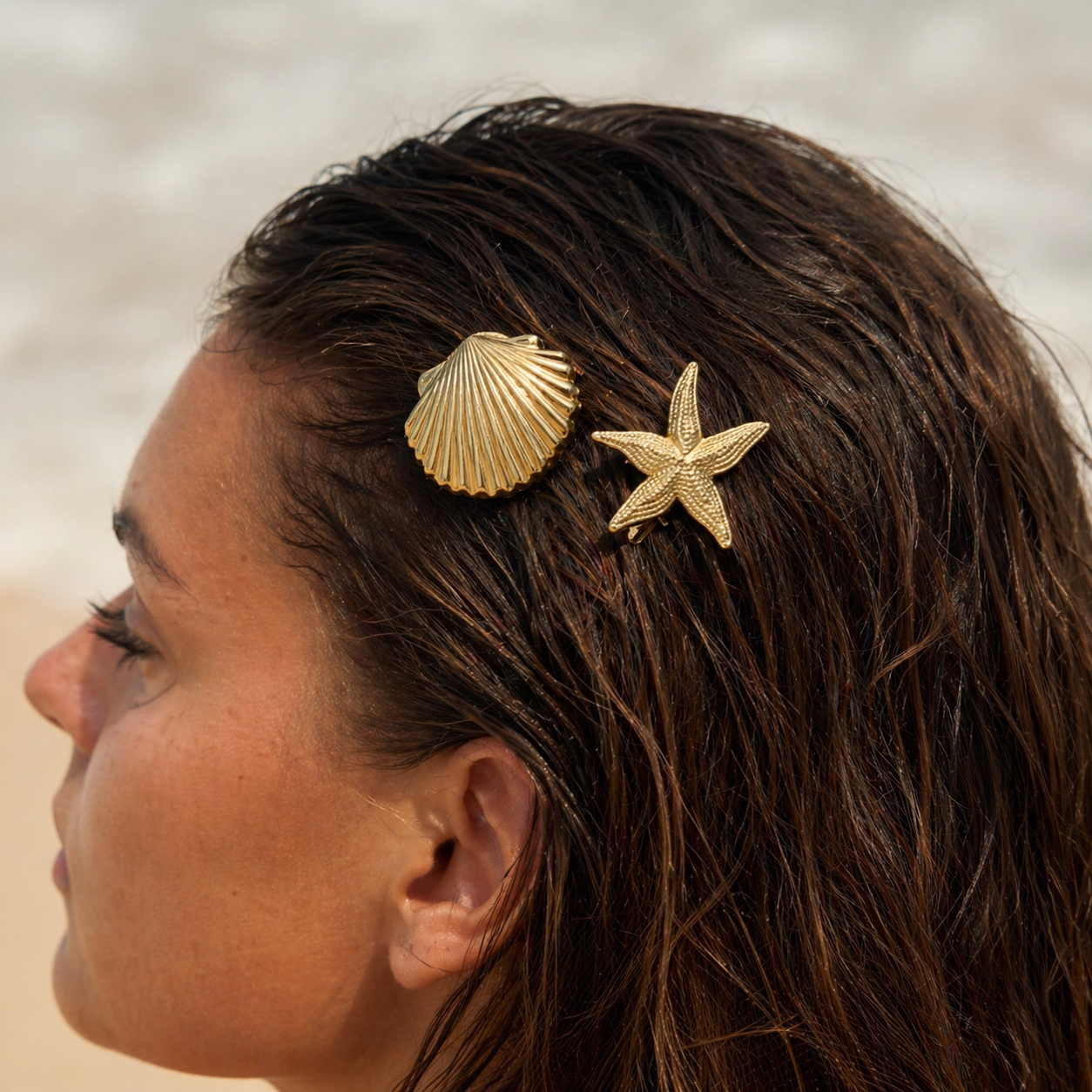 Gold Starfish Clips