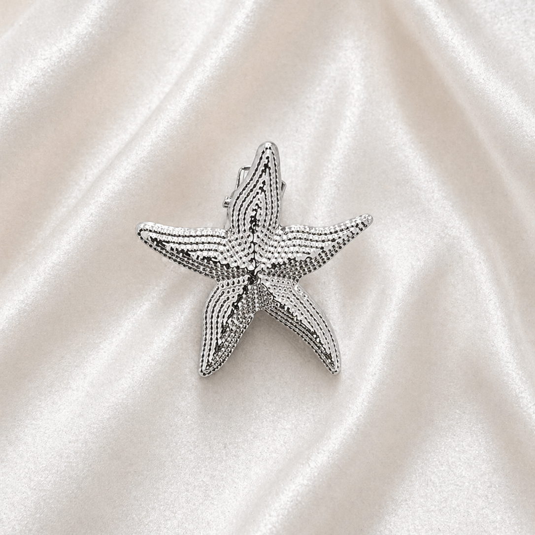 Silver Starfish Clips