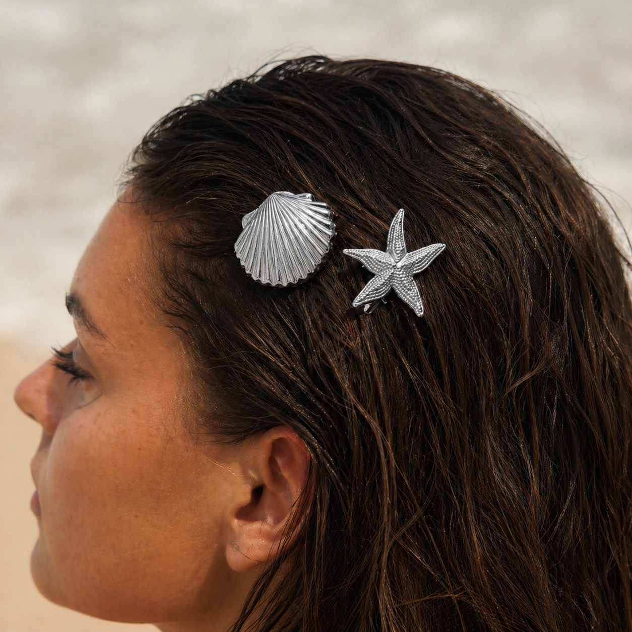 Silver Starfish Clips