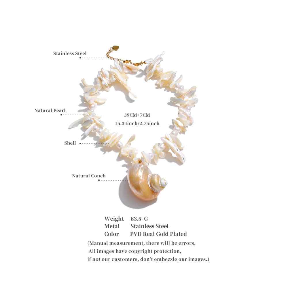 Coralia Conch Shell Statement Necklace